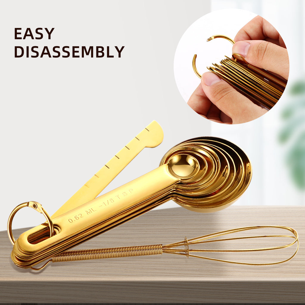 In-Stock Stainless Steel Measuring Spoons and Cups Set Baking Measuring Spoons Measuring Cups with Scale Multi-Purpose Spoons