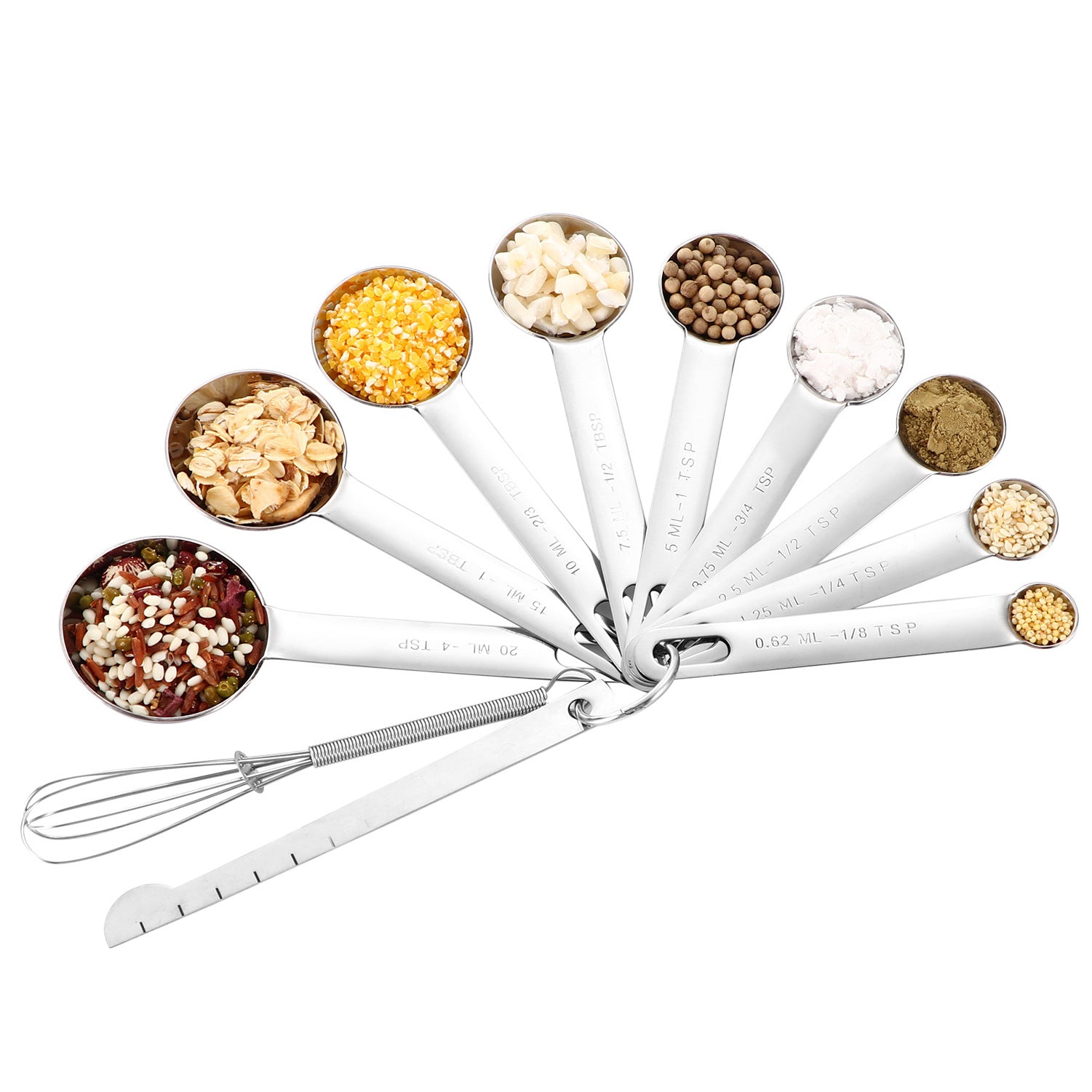 In-Stock Stainless Steel Measuring Spoons and Cups Set Baking Measuring Spoons Measuring Cups with Scale Multi-Purpose Spoons