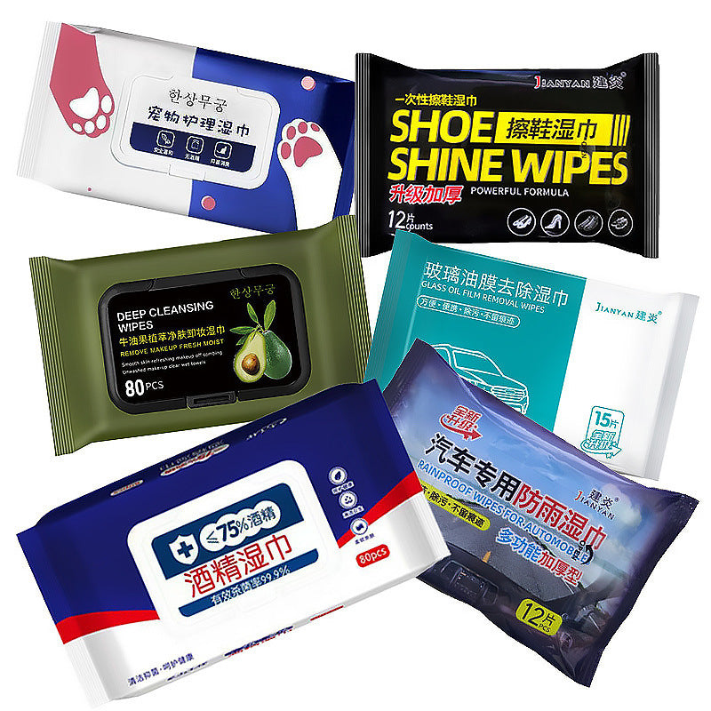 Rainproof Anti-fog Alcohol Shoe Wipe Leather Care Kitchen Cleaning Wet Wipes Baby Wipes Not Irritating Gentle Wholesale