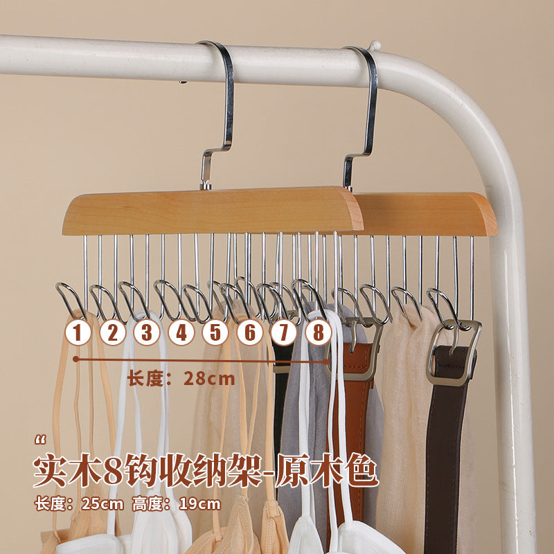 Multifunctional Hanger for Underwear and Vests, Dormitory Storage Solution, Household Solid Wood Hook, Wave-Shaped Clothes Hanger Wholesale