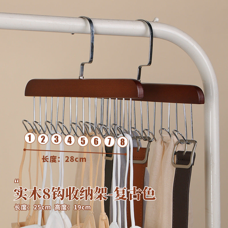 Multifunctional Hanger for Underwear and Vests, Dormitory Storage Solution, Household Solid Wood Hook, Wave-Shaped Clothes Hanger Wholesale