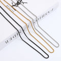 European and American trendy personalized titanium steel square pearl necklace hip hop sweater chain men's and women's all-match trendy snake bone chain necklace