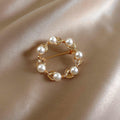 South Korea Dongdaemun Pearl Brooch Leaves Geometric Ring Corsage Fashion Elegant Internet Celebrity Personalized Clothes Accessories