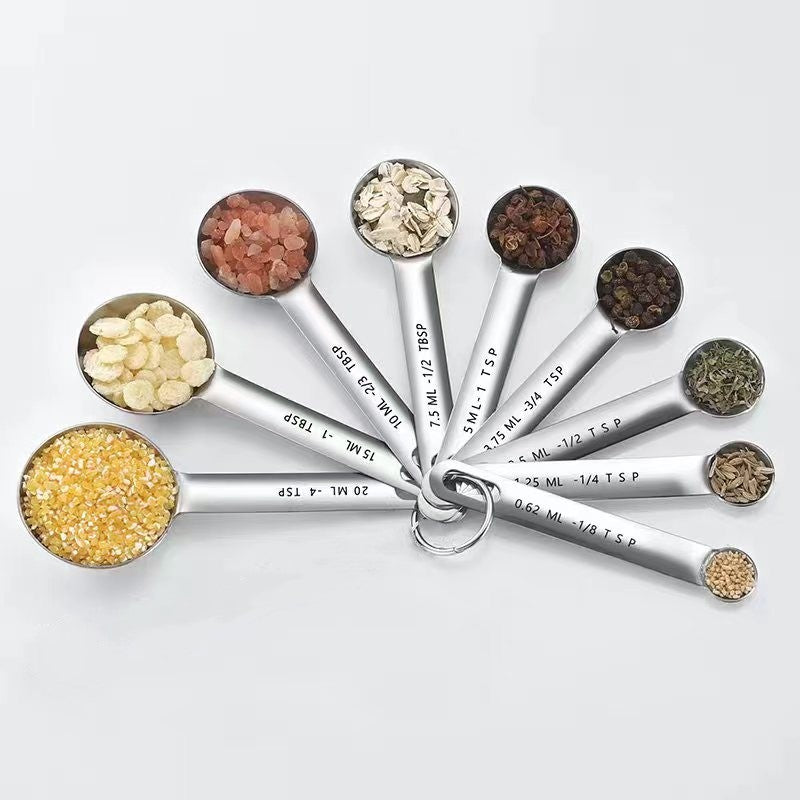In-Stock Stainless Steel Measuring Spoons and Cups Set Baking Measuring Spoons Measuring Cups with Scale Multi-Purpose Spoons