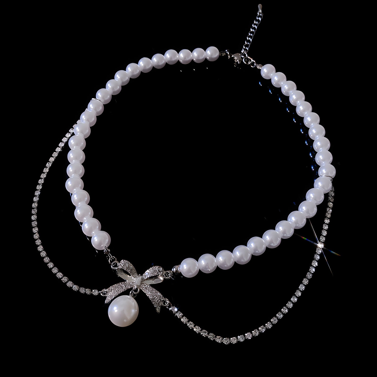Vintage Baroque Pearl Tassel Necklace Female Bridal Banquet Elegant Fashion Collarbone Necklace Choker Accessories