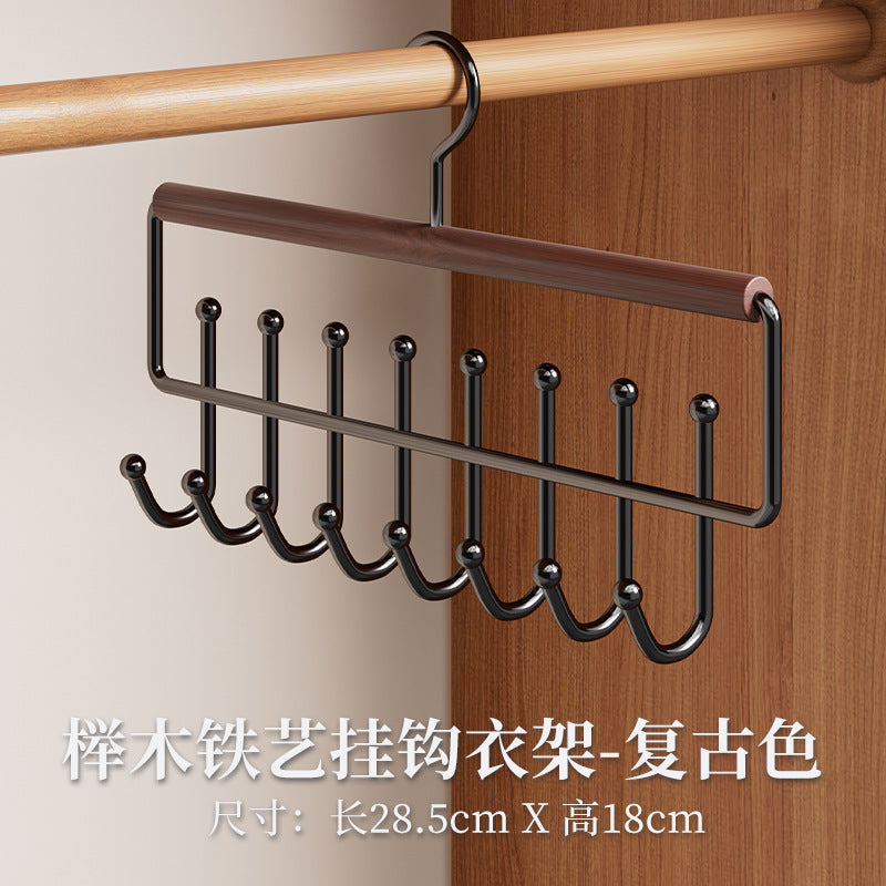 Multifunctional Hanger for Underwear and Vests, Dormitory Storage Solution, Household Solid Wood Hook, Wave-Shaped Clothes Hanger Wholesale