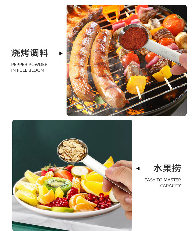 In-Stock Stainless Steel Measuring Spoons and Cups Set Baking Measuring Spoons Measuring Cups with Scale Multi-Purpose Spoons