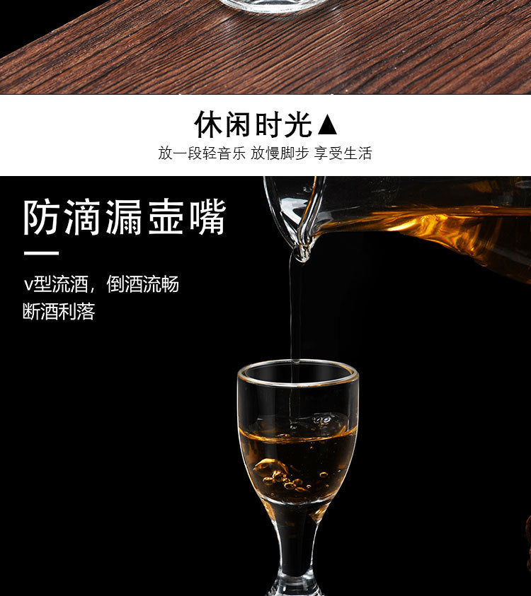 Glass White Wine Glass suit Wine Dispenser Glass Small Wine Glass Commercial One-cup Household Small Wine Pot Wine Cup Bullet Cup
