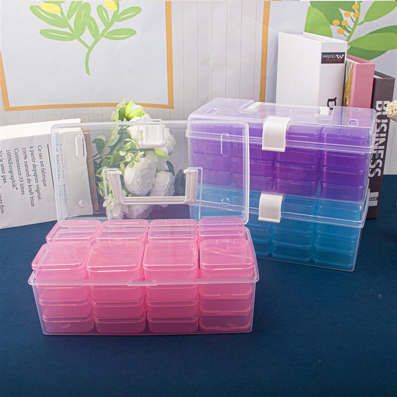 Cross-Border Hot-Selling Portable Hardware Large-Capacity Household Tool Box, Portable Box, Small Miscellaneous Items, Bead Storage Box, Storage Box