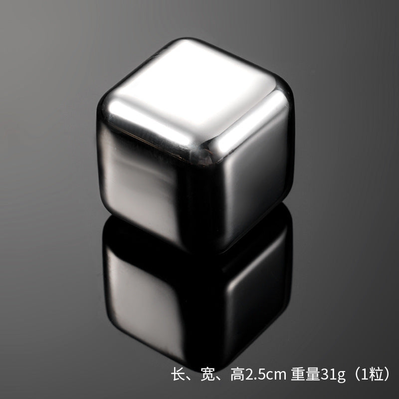 Cross-Border Commercial 304 Stainless Steel Ice Cubes Food Grade Quick-Frozen Ice Tartar Set Whiskey Iced Weishi Ice Cubes
