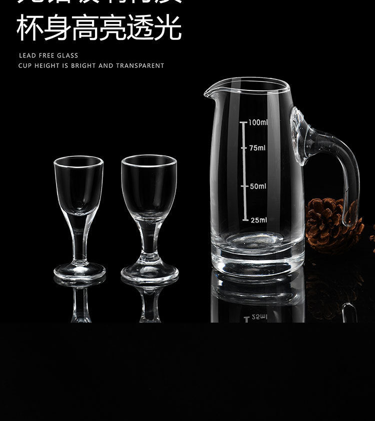 Glass White Wine Glass suit Wine Dispenser Glass Small Wine Glass Commercial One-cup Household Small Wine Pot Wine Cup Bullet Cup