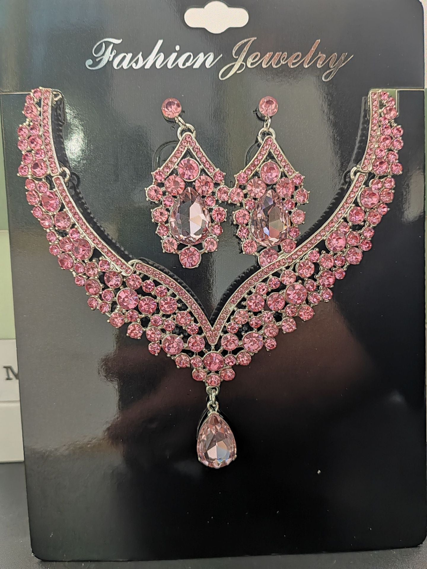 Cross-Border Jewelry Set Red Necklace Earrings Two-Piece Wedding Dress Accessories European and American Elegant Suit for Women