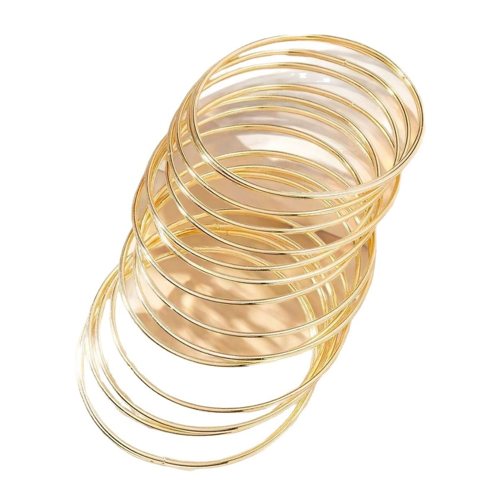 European and American Cross-Border Supply Glossy Geometric Bracelets Thin Bangle Set Stackable Hand Jewelry Niche Fashion Personality Women's Accessories
