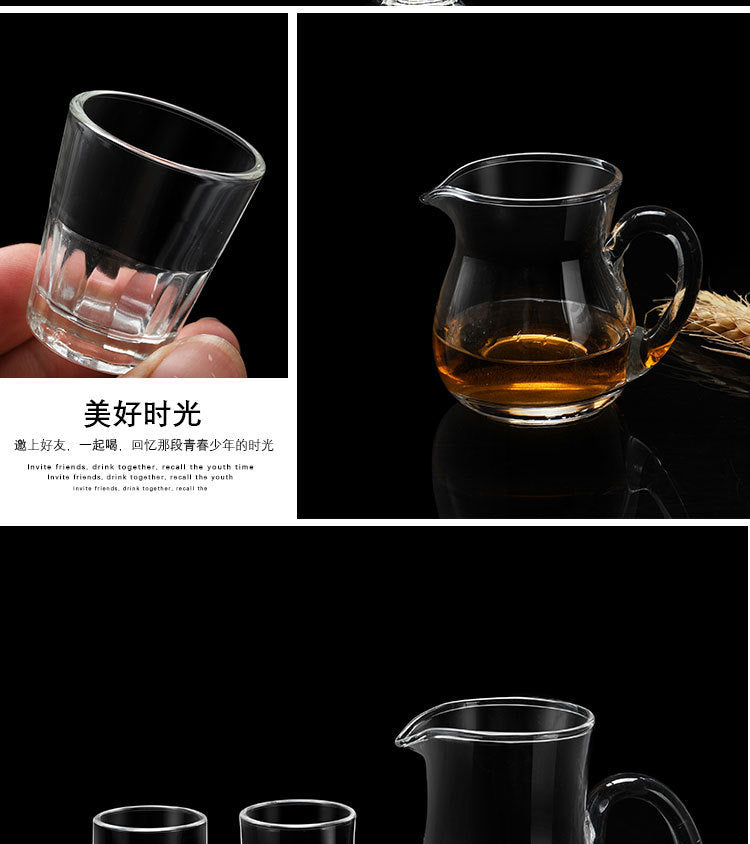 Glass White Wine Glass suit Wine Dispenser Glass Small Wine Glass Commercial One-cup Household Small Wine Pot Wine Cup Bullet Cup