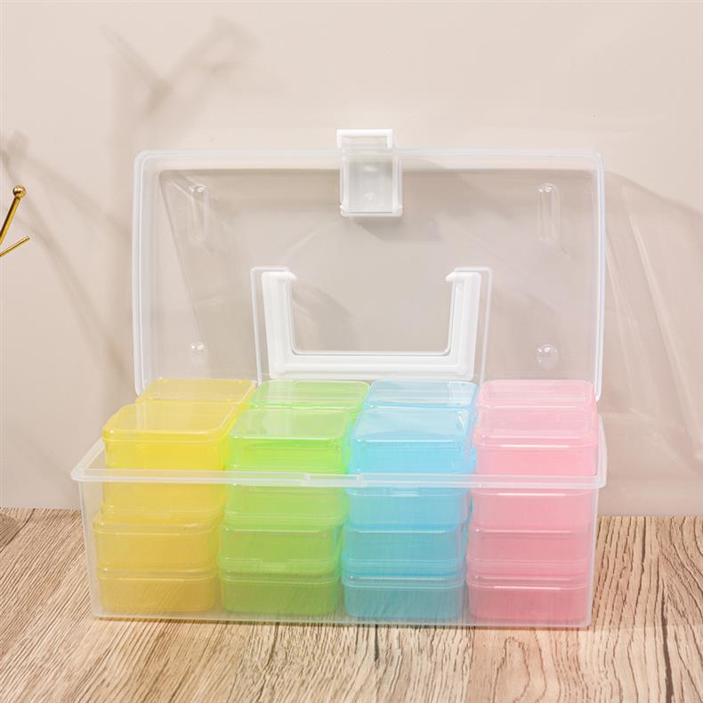 Cross-Border Hot-Selling Portable Hardware Large-Capacity Household Tool Box, Portable Box, Small Miscellaneous Items, Bead Storage Box, Storage Box
