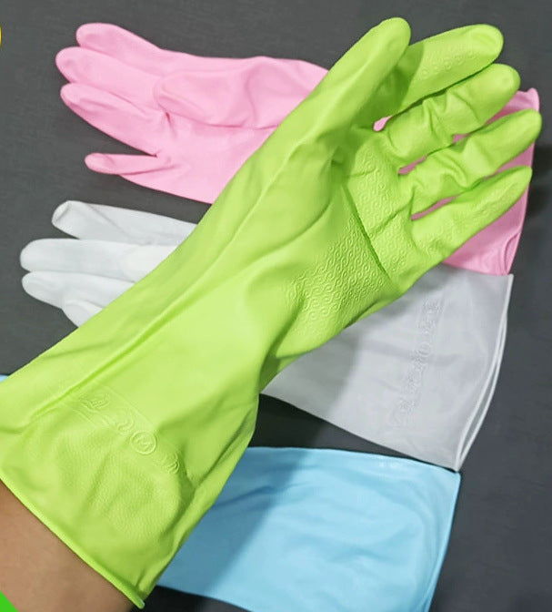 Dishwashing Gloves for Housework, Household Cleaning, Pvc Rubber, Kitchen-Specific, Thickened, Waterproof