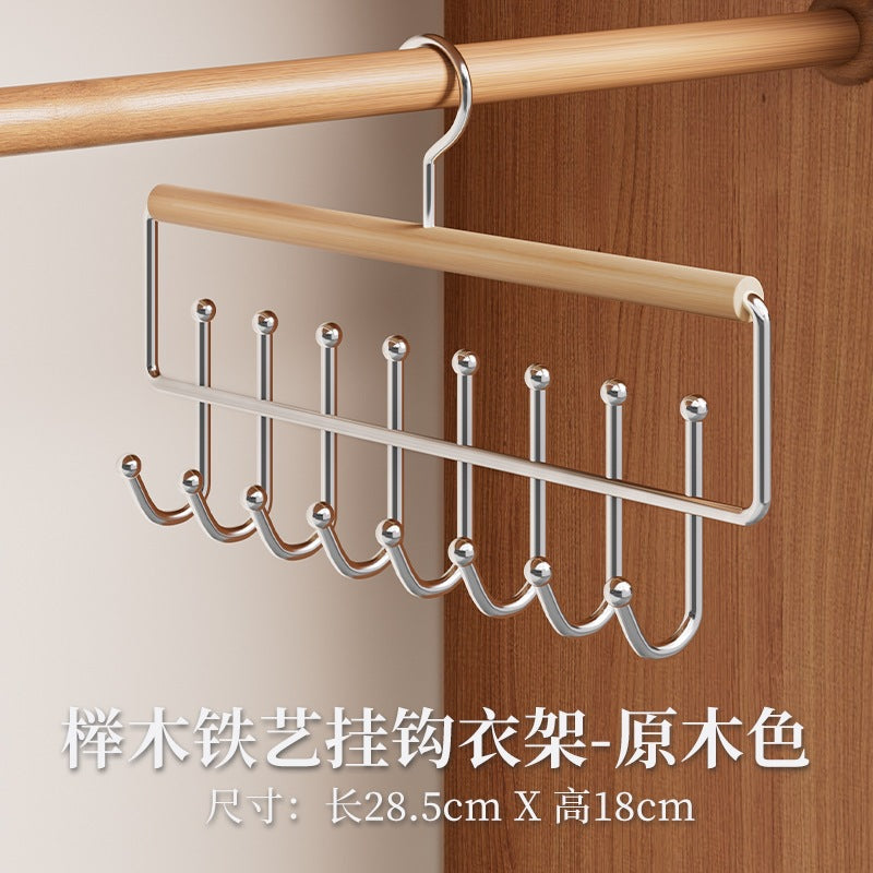 Multifunctional Hanger for Underwear and Vests, Dormitory Storage Solution, Household Solid Wood Hook, Wave-Shaped Clothes Hanger Wholesale
