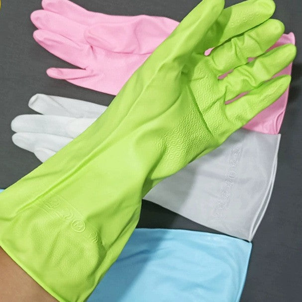 Dishwashing Gloves for Housework, Household Cleaning, Pvc Rubber, Kitchen-Specific, Thickened, Waterproof