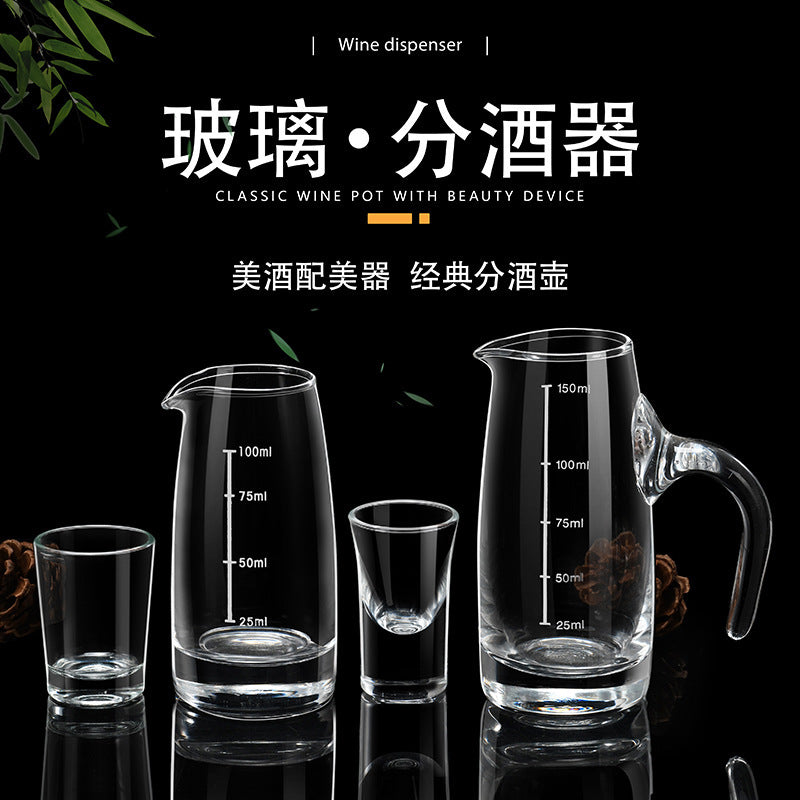 Glass White Wine Glass suit Wine Dispenser Glass Small Wine Glass Commercial One-cup Household Small Wine Pot Wine Cup Bullet Cup