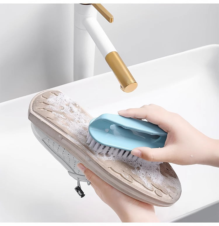 Plastic Brush with Hard Bristles, Thickened and Reinforced Handle, Multifunctional Laundry and Shoe Cleaning Brush, Non-Slip Cleaning Brush for Sneakers and White Shoes