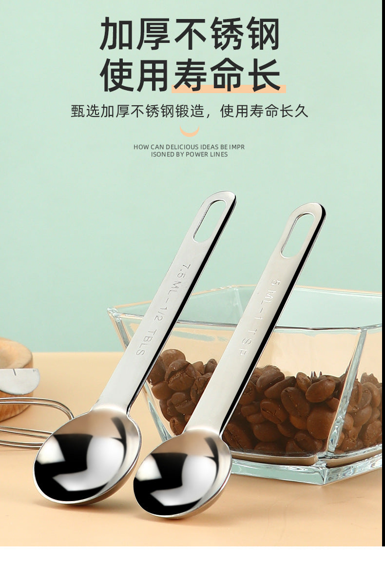 In-Stock Stainless Steel Measuring Spoons and Cups Set Baking Measuring Spoons Measuring Cups with Scale Multi-Purpose Spoons