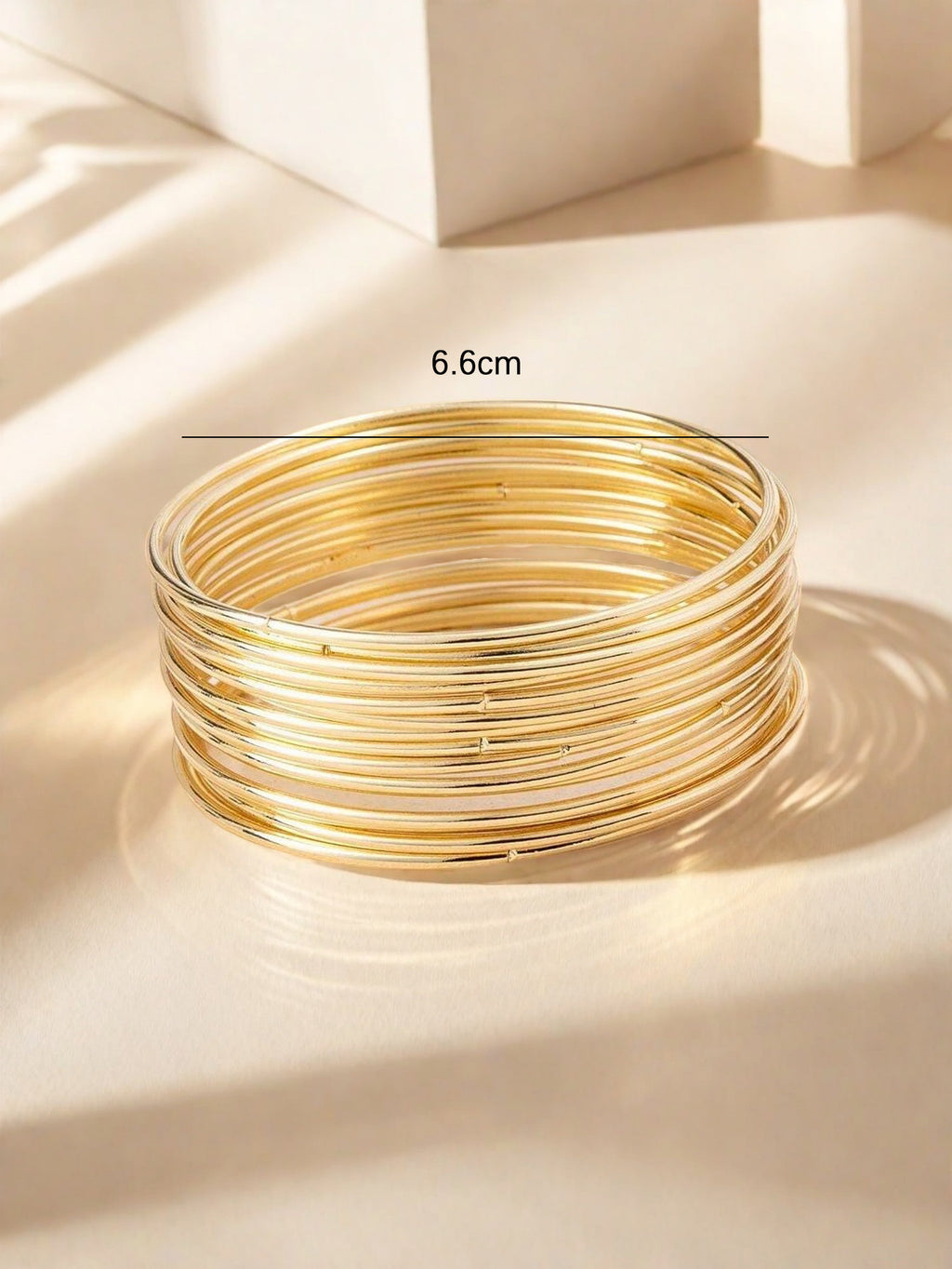 European and American Cross-Border Supply Glossy Geometric Bracelets Thin Bangle Set Stackable Hand Jewelry Niche Fashion Personality Women's Accessories