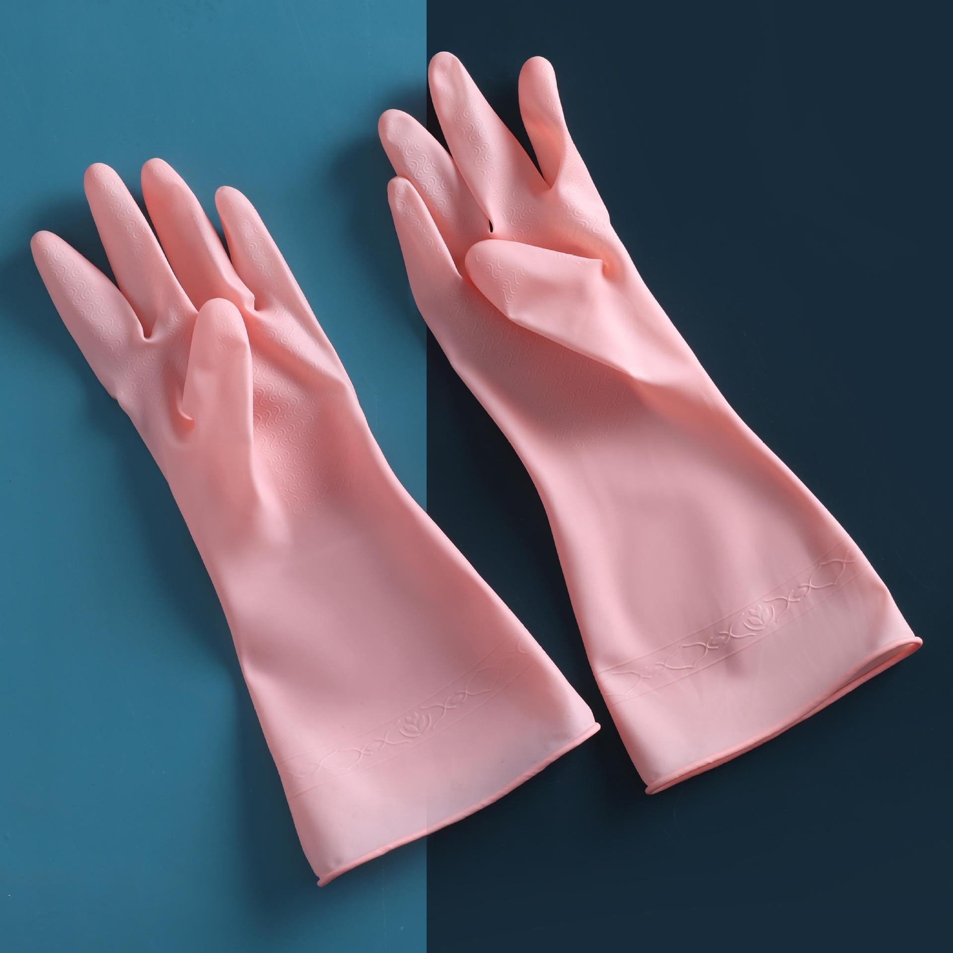 Dishwashing Gloves for Housework, Household Cleaning, Pvc Rubber, Kitchen-Specific, Thickened, Waterproof