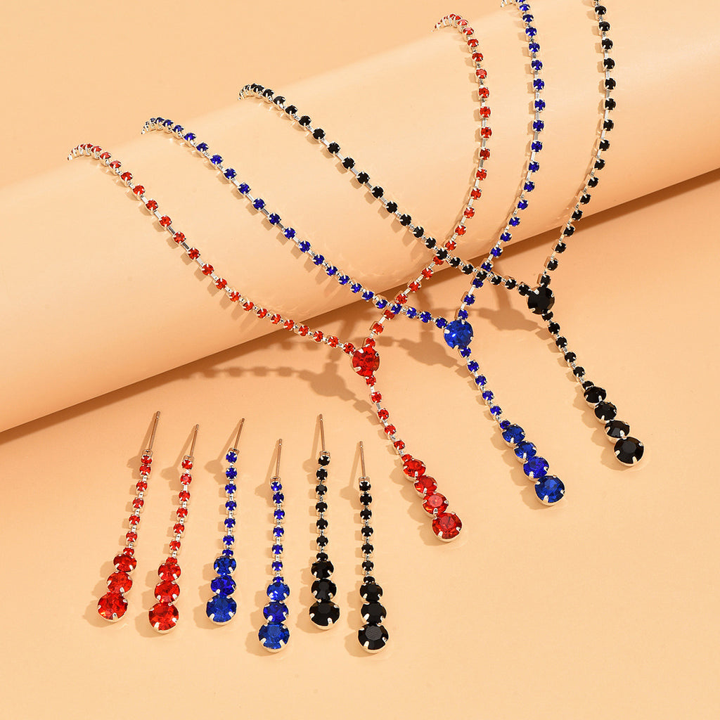 Factory Direct Approval Fashion Wedding Wedding Photography Accessories Earrings Necklace Bracelet Set Combination Multiple Choice